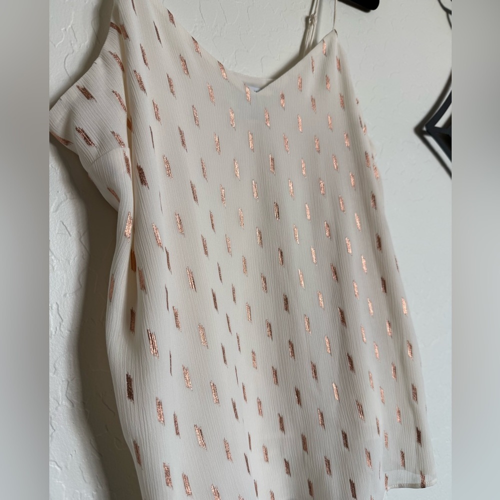 NINE WEST Cream and Metallic Bronze Women's Cami - XS - Picture 4 of 4